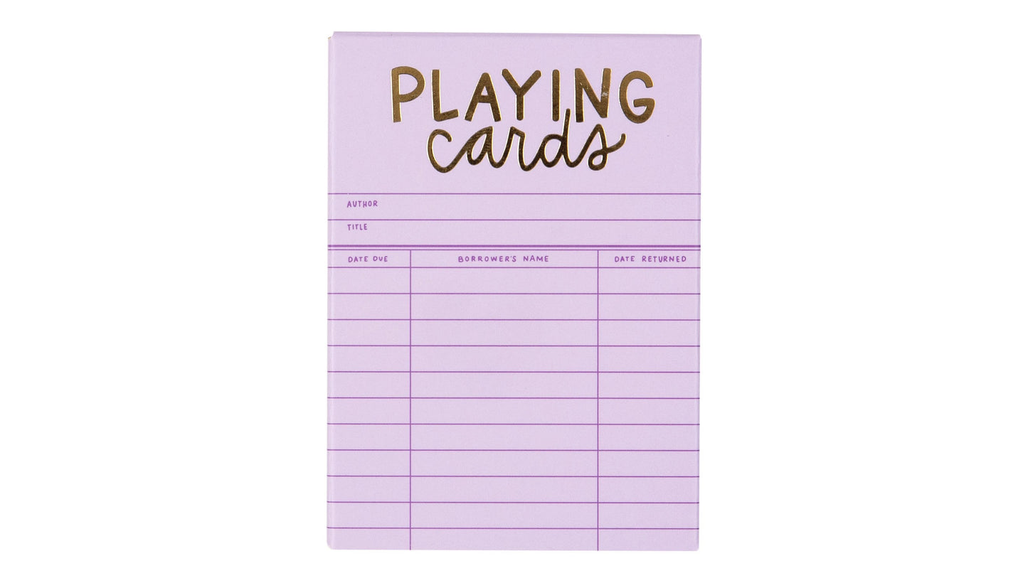 Lilac Library Card Playing Cards