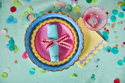 Rainbow Ric Rac Dessert Plates