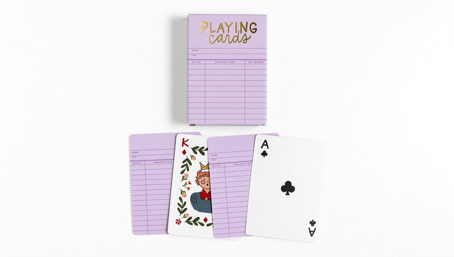 Lilac Library Card Playing Cards