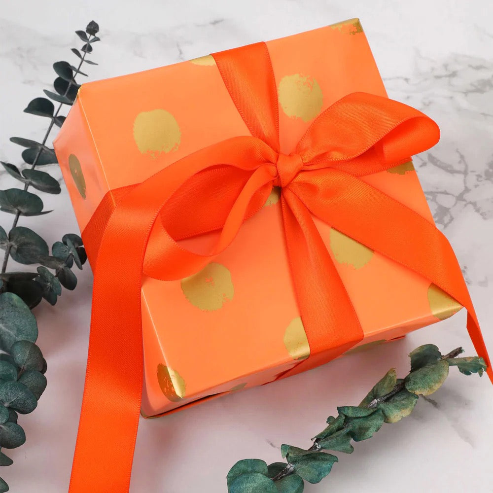 Orange & Gold Dotted Wrapping Paper