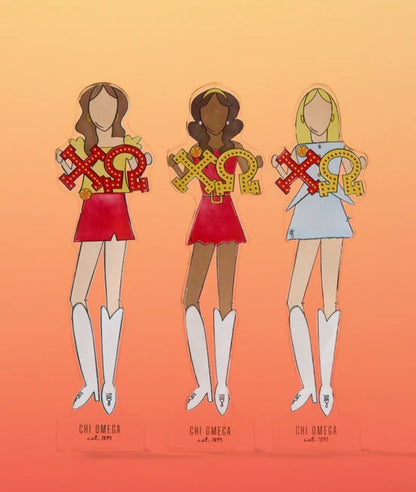 Chi Omega Acrylic Shelfie
