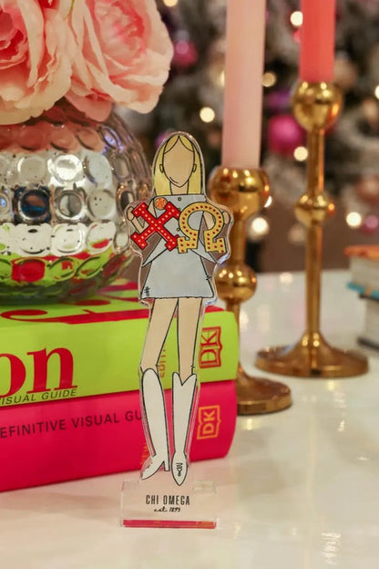 Chi Omega Acrylic Shelfie