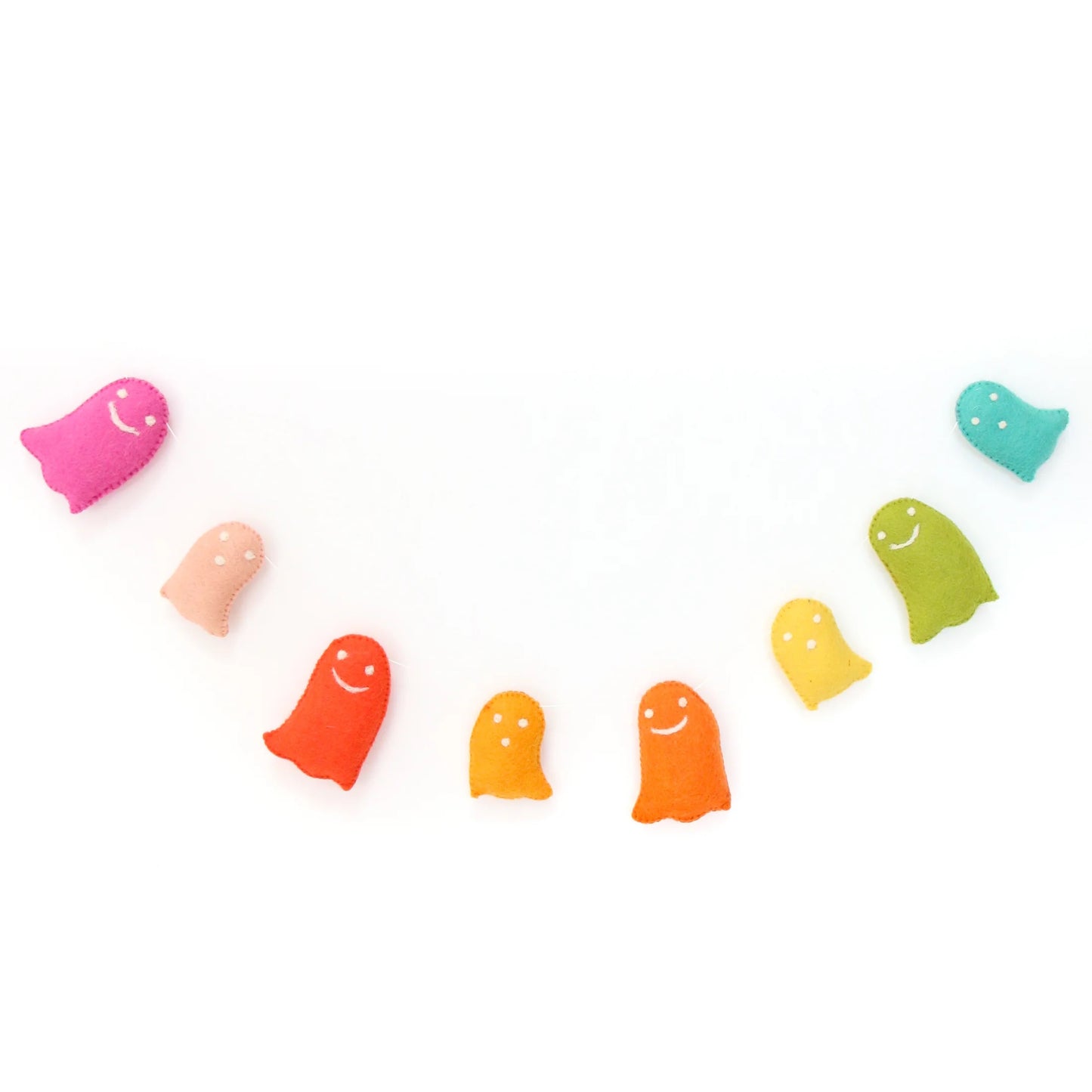 Rainbow Ghost Felt Halloween Garland