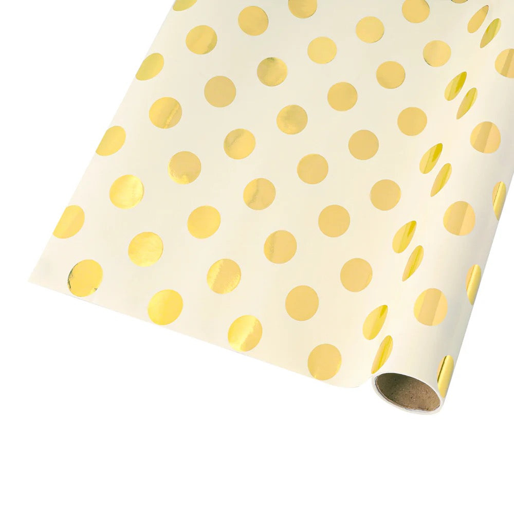 Metallic Gold Dots Wrapping Paper