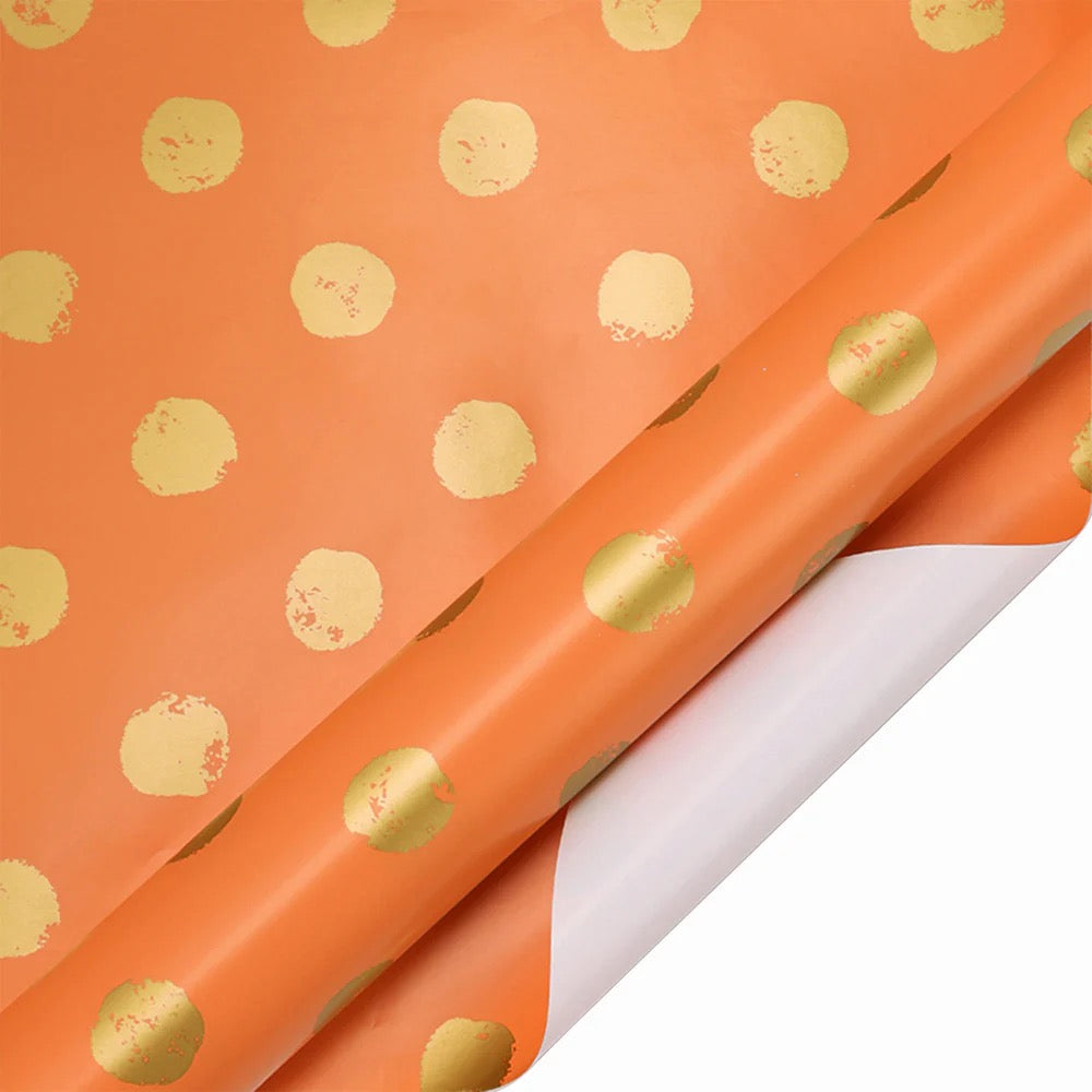 Orange & Gold Dotted Wrapping Paper