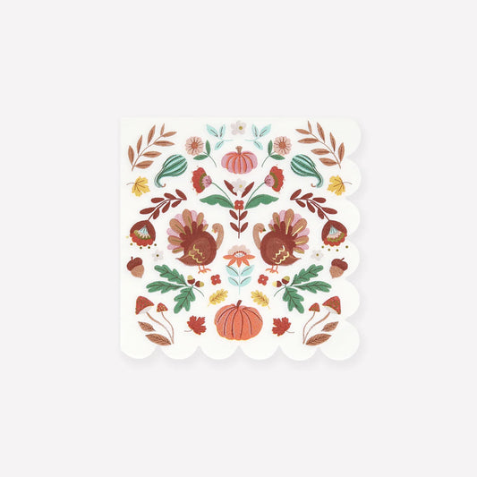 Thanksgiving Icons Small Napkins
