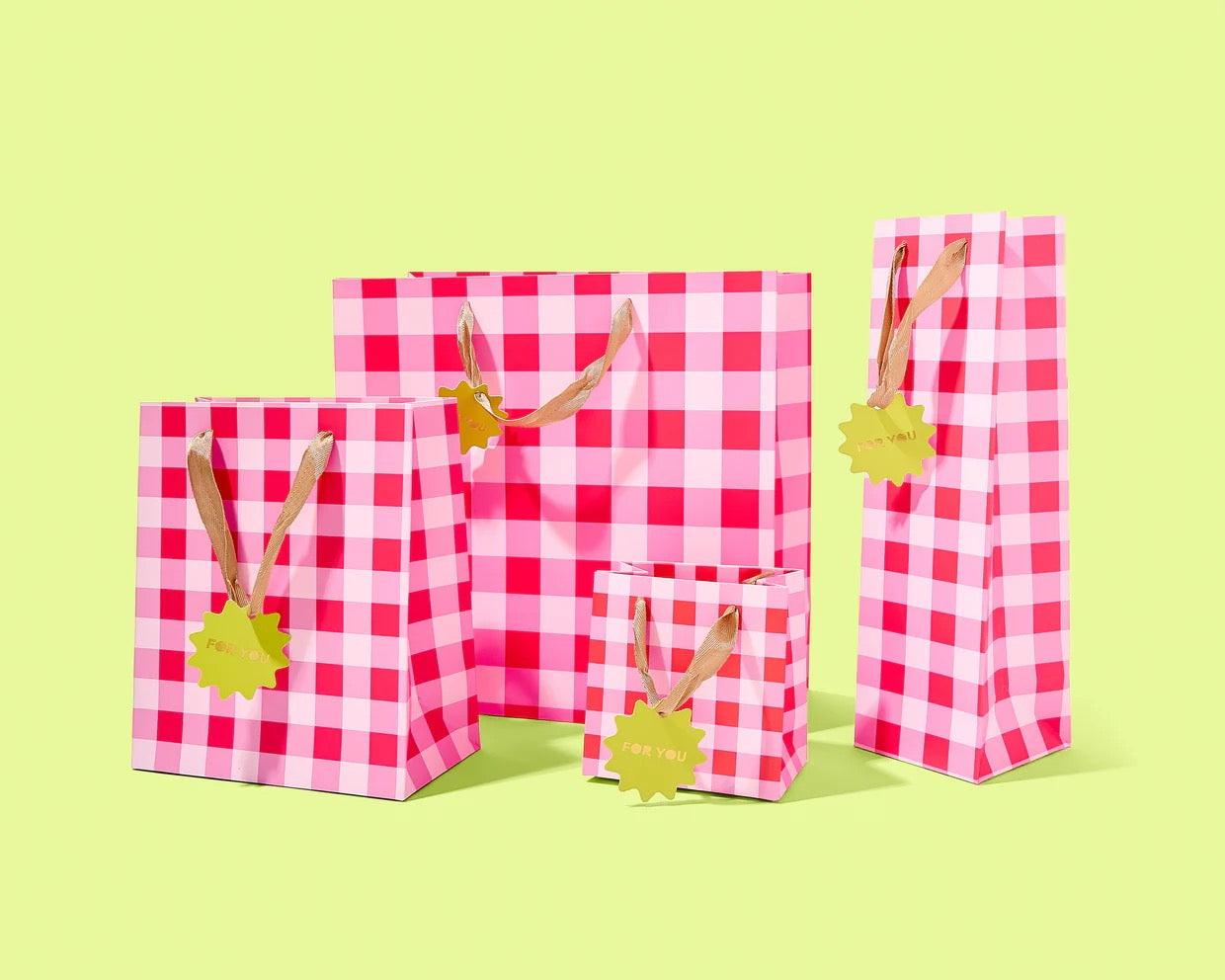 Red & Pink Gingham Bag | Medium