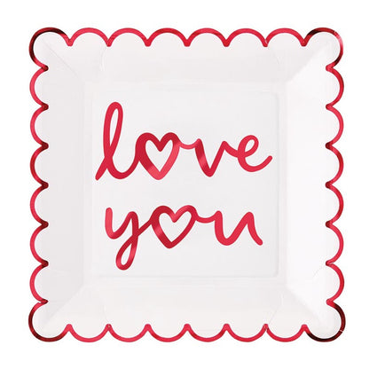 Love You Scalloped Plates