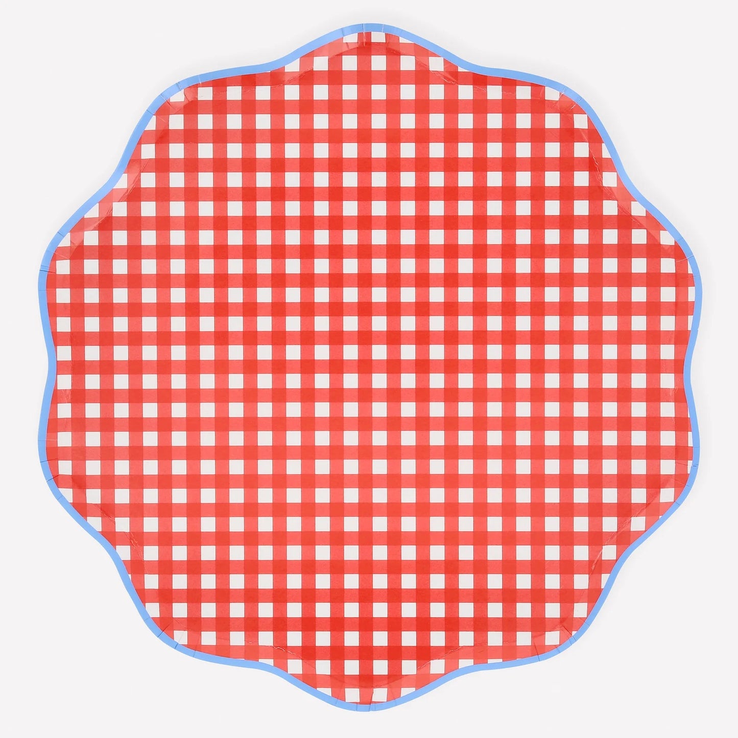 Red Gingham Dinner Plates