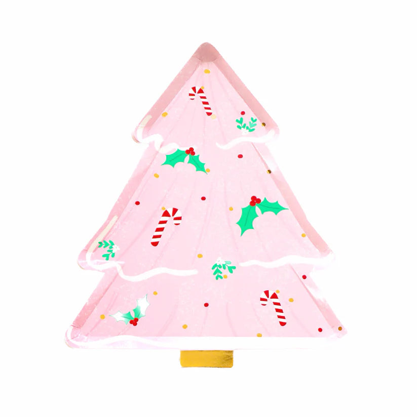 Jolly Pink Tree Plates