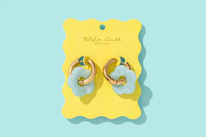 Laurel Turquoise Acrylic Huggie Earrings