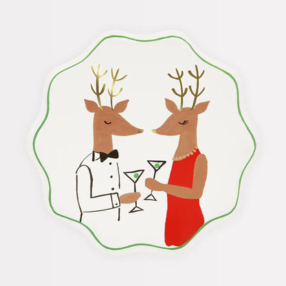 Mr. & Mrs. Reindeer Plates