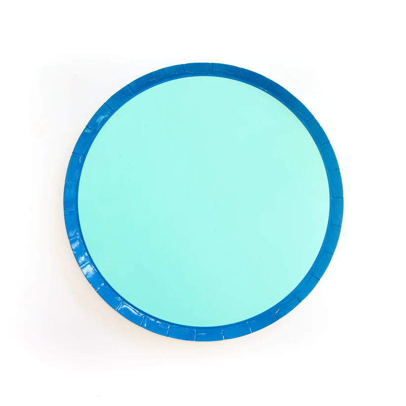 Navy & Turquoise Color Blocked Plate