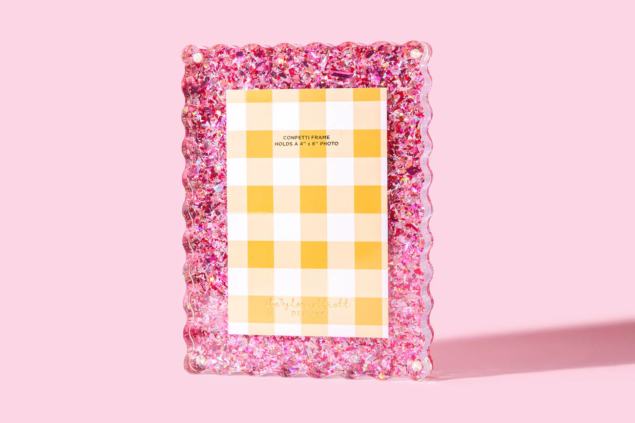 Pink Confetti Frame - Medium