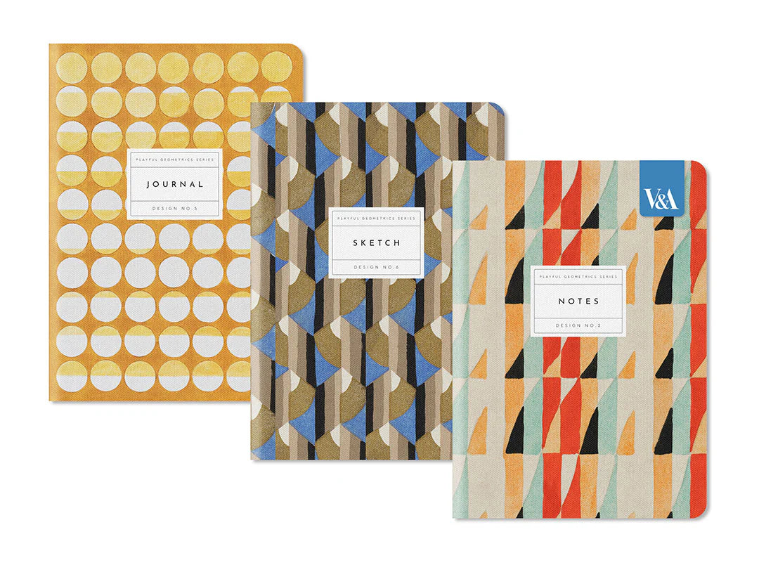 Playful Geometrics Stitched Notebook Set