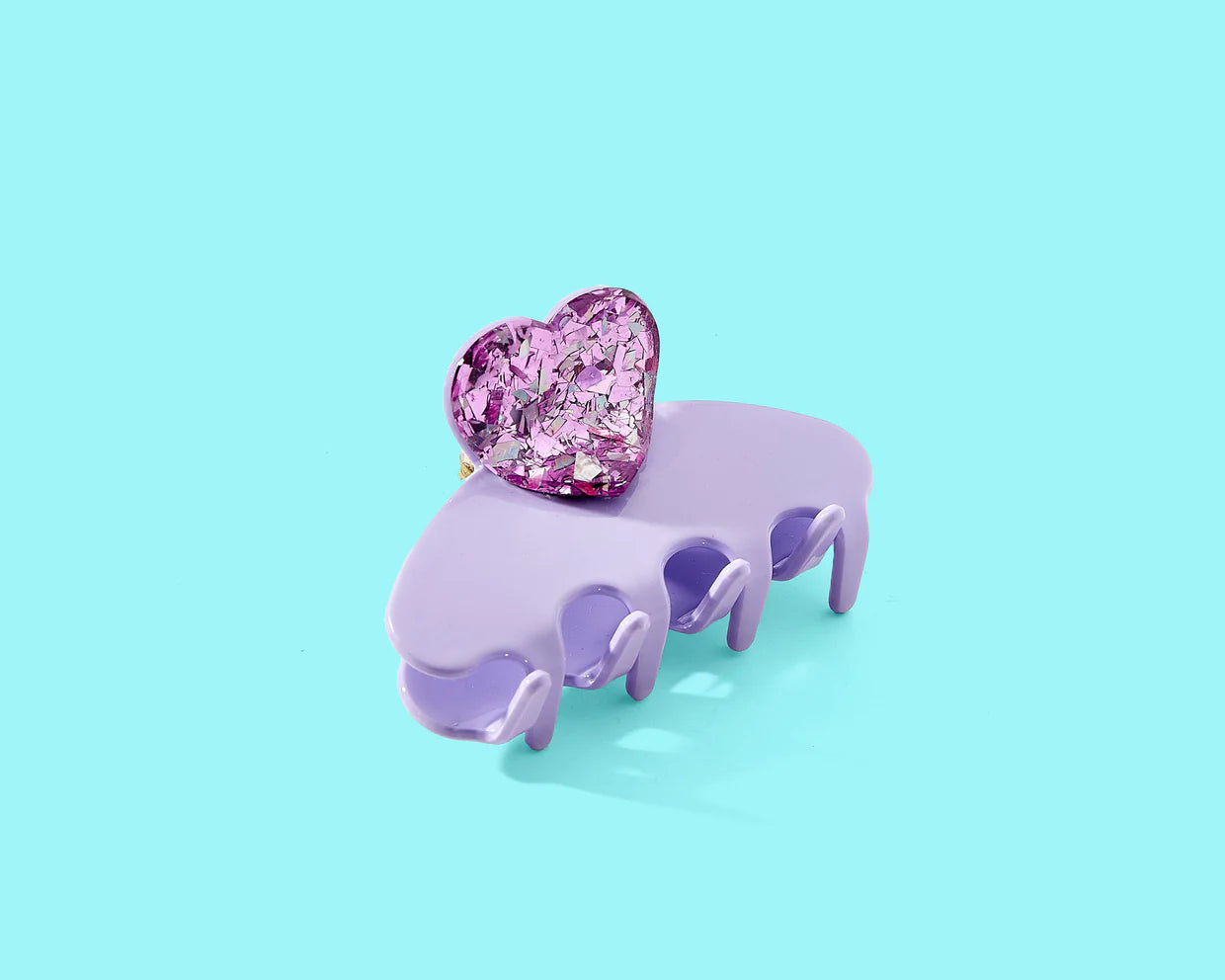 Purple Confetti Heart Clip