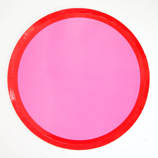 Red & Hot Pink Color Blocked Plate