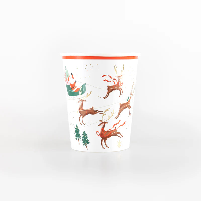 Santa, Sleigh, & Reindeer Cups