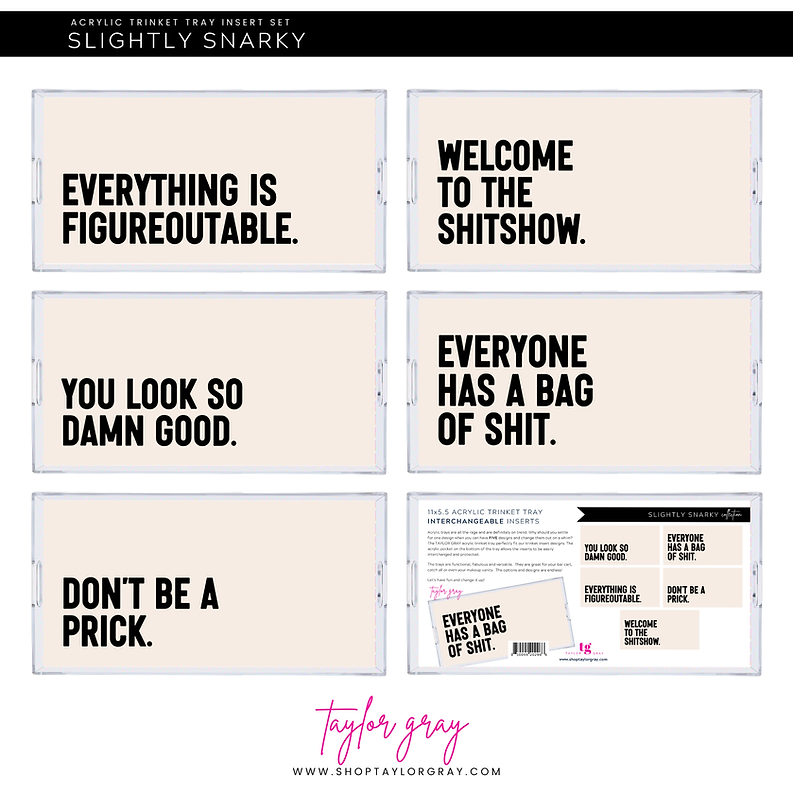 Slightly Snarky Tray Inserts | Small