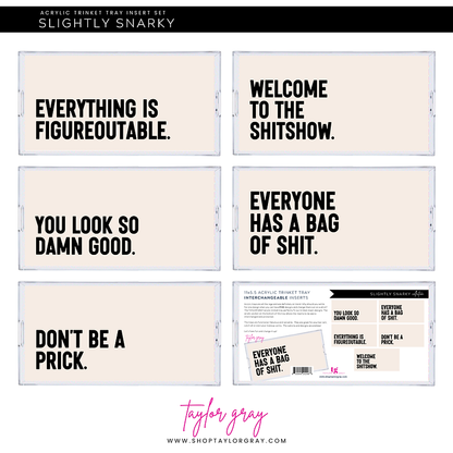 Slightly Snarky Tray Inserts | Small