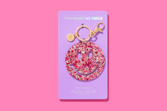 Smiley Confetti Keychain