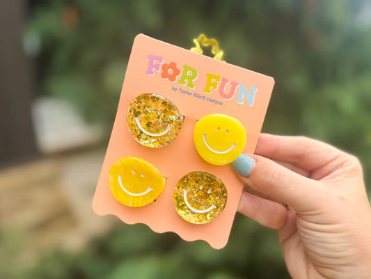 Smiley Hair Clip Set