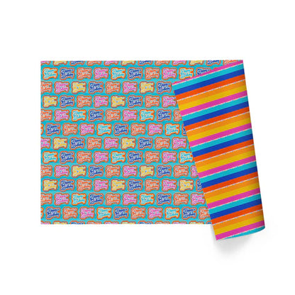 Stripe & HBD Reversible Wrapping Paper