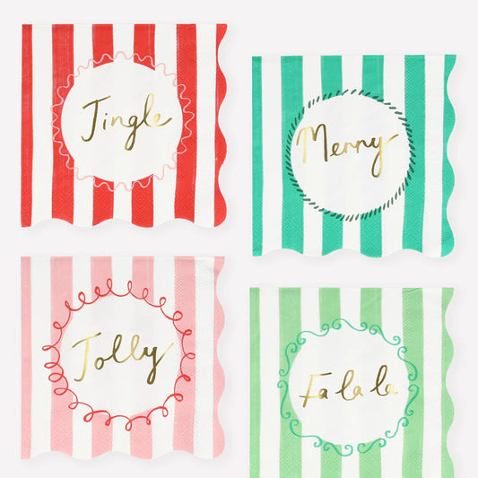 Striped Holiday Napkins