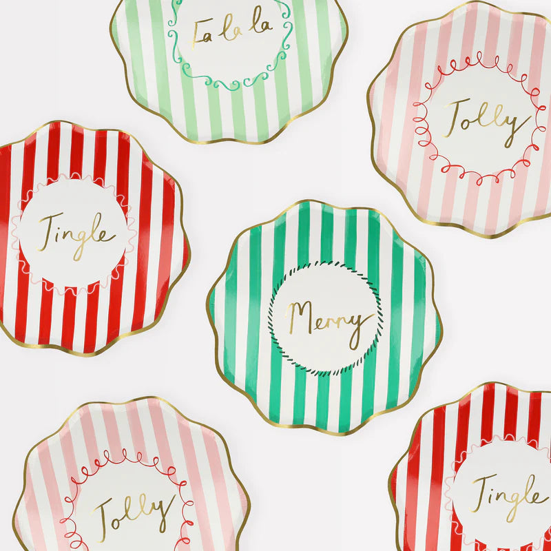 Striped Holiday Plates