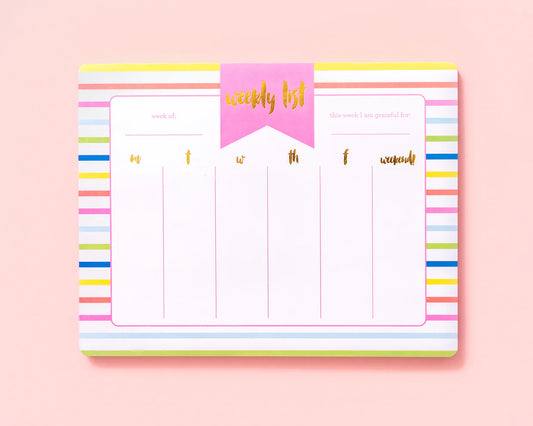 Striped Weekly Calendar Pad