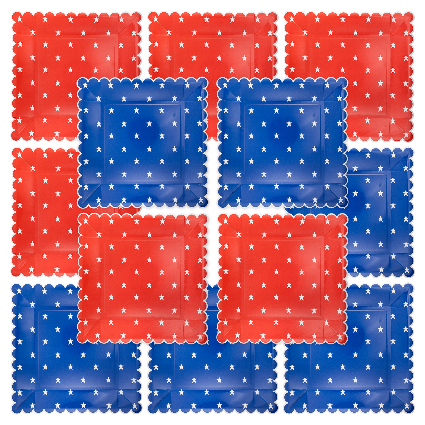 Red & Blue Star Plate Set