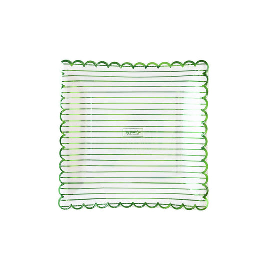 Metallic Green Stripes Plate