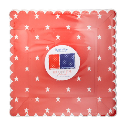 Red & Blue Star Plate Set
