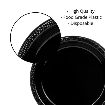 Black Plastic Plates (7in./50ct.)