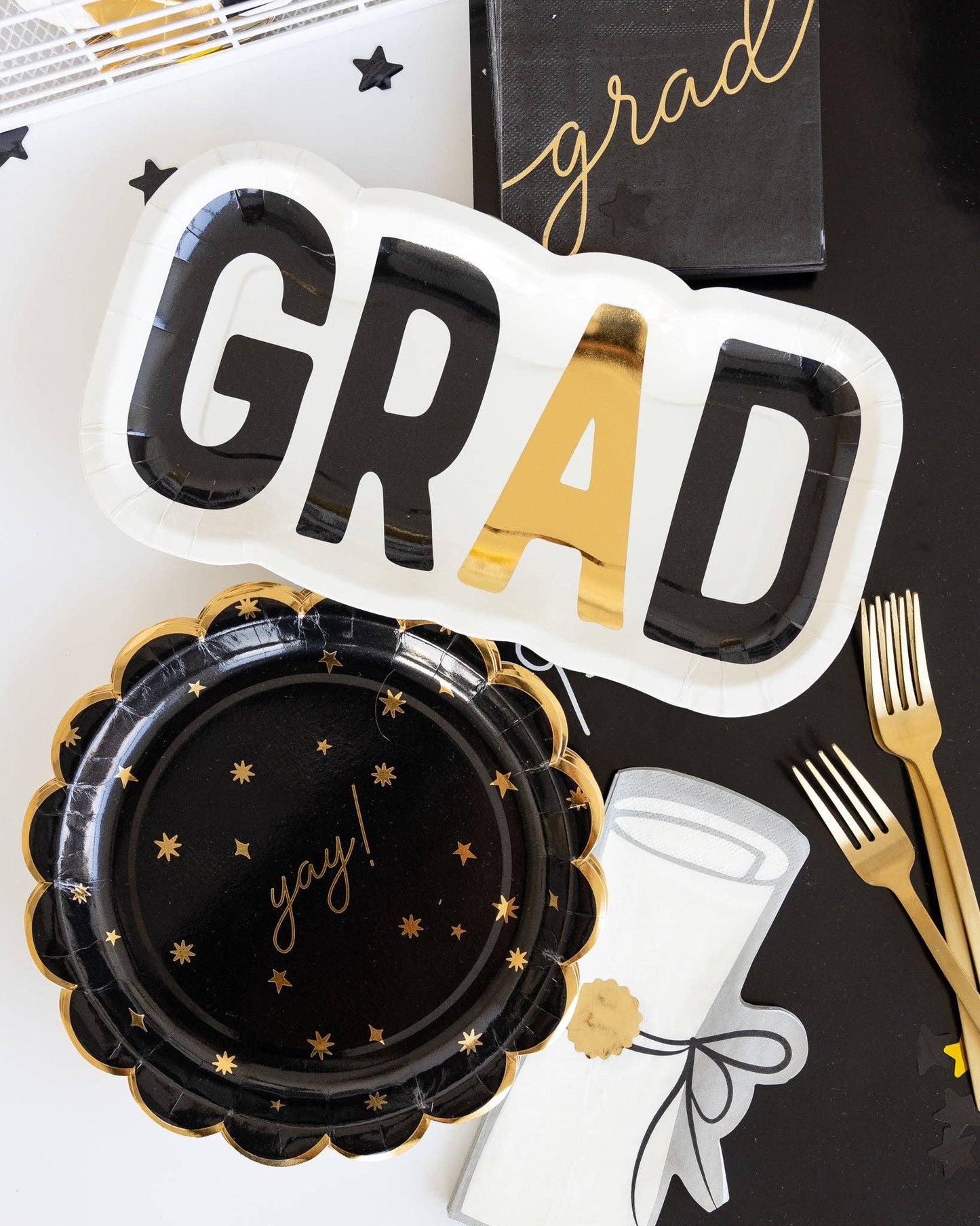 Starry "Yay" Paper Plate