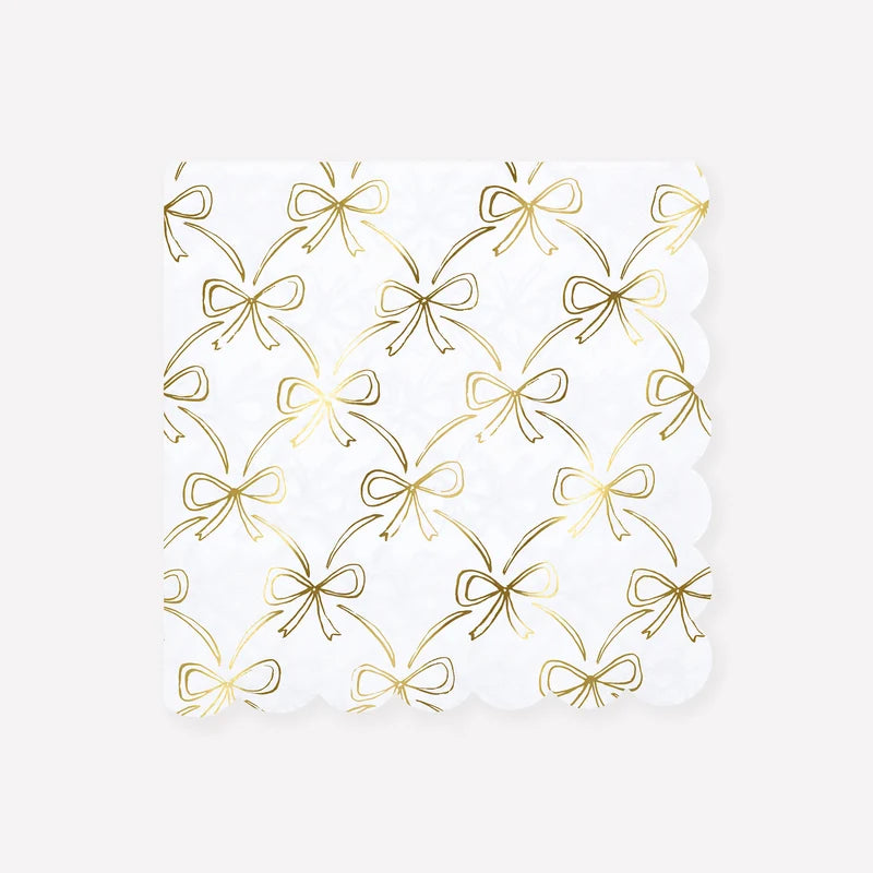 Gold Bow Dinner Napkins