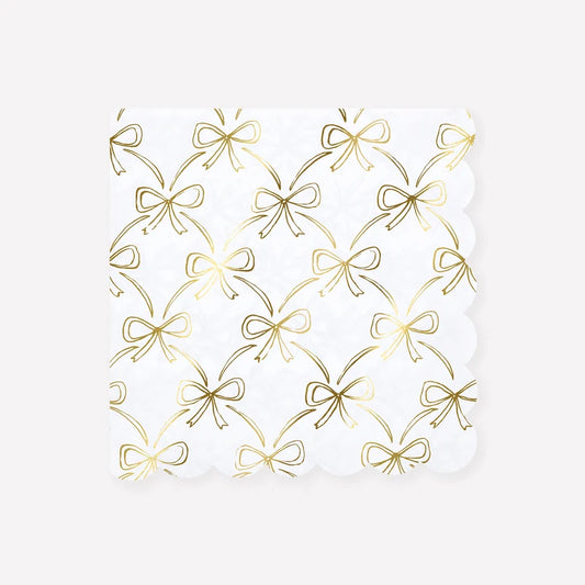Gold Bow Dinner Napkins
