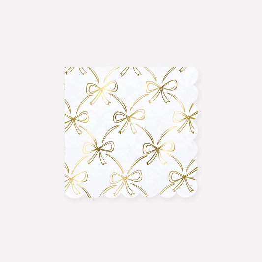 Gold Bow Cocktail Napkins