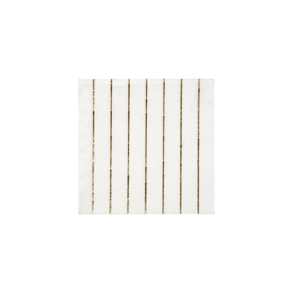 Gold Stripe Cocktail Napkins
