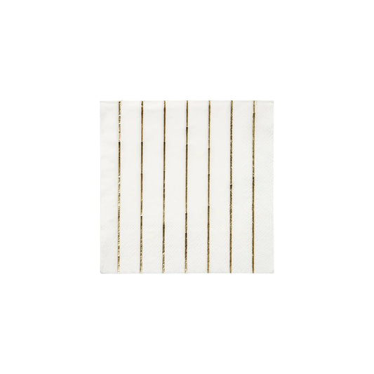 Gold Stripe Cocktail Napkins