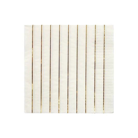 Gold Stripe Dinner Napkins