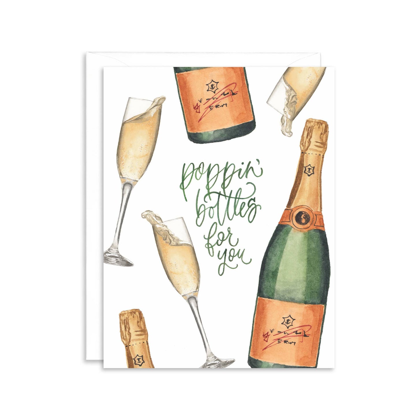 Poppin Bottles Champagne Greeting Card