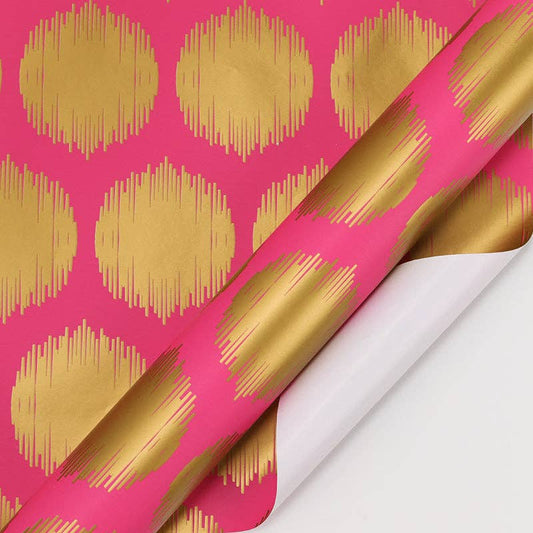 Wrapping Paper | Pink w/ Gold Metallic Dot