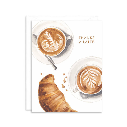 Thanks A Latte Coffee Greeting Card