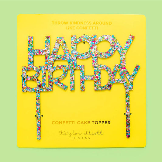 Happy Birthday Confetti Cake Topper