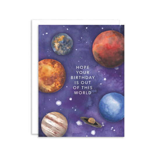 Out Of This World Outer Space Birthday Greeting Card